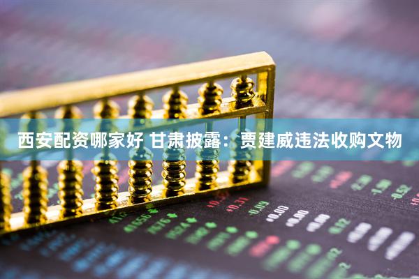 西安配资哪家好 甘肃披露：贾建威违法收购文物